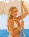 VB x Bonsol Raffia Beads Earring Yellow