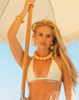 VB x Bonsol Raffia Beads Earring Yellow
