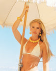 VB x Bonsol Raffia Beads Earring Yellow
