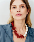 Coral Pearl Necklace Coral