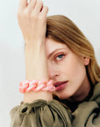 Great Bracelet Iridescent Neon Pink Marble