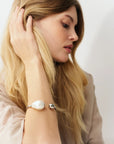 Pearl Bangle Silver