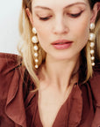 Waterfall Earring Apricot Pearl