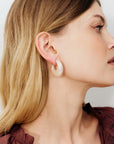 Moon Earring Iridescent Rose