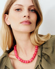 Mini Beads Necklace Raspberry Marble