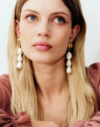 Triple Organic Pearl Earring Pearl