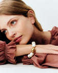 Organic Pearl Bracelet with Gold Pearl
