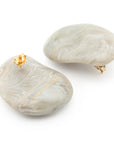 Big Nugget Earring snow green marble