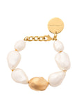 Big Organic Pearl Bracelet with Gold Pearl