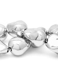 Big Organic Pearl Necklace Short Silver