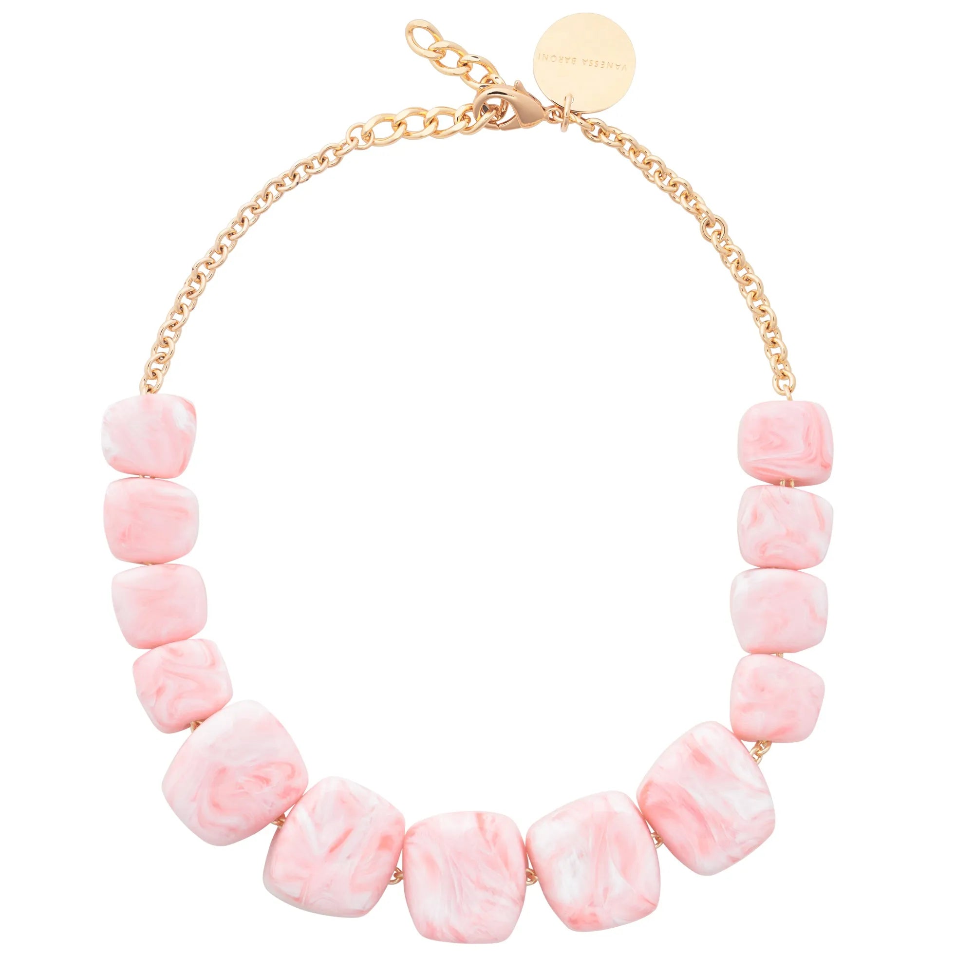 Big Organic Shaped Necklace Bubble Gum Twist