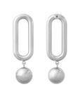 Bold Link Bead Earring silver