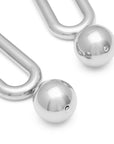 Bold Link Bead Earring silver