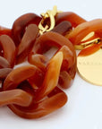 Flat Chain Bracelet Cognac Marble - Vanessa Baroni