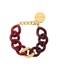 Flat Chain Bracelet Bi-Color with Gold bordeaux-bordeaux marble