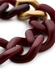 Flat Chain Bracelet Bi-Color with Gold bordeaux-bordeaux marble