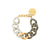 Flat Chain Bracelet Bi-Color with Gold light olive-snow green marble
