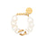 Flat Chain Bracelet Bi-Color with Gold off white-pearl marble