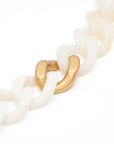 Flat Chain Bracelet Bi-Color with Gold off white-pearl marble