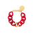 Flat Chain Bracelet Bi-Color with Gold scarlet red - red marble