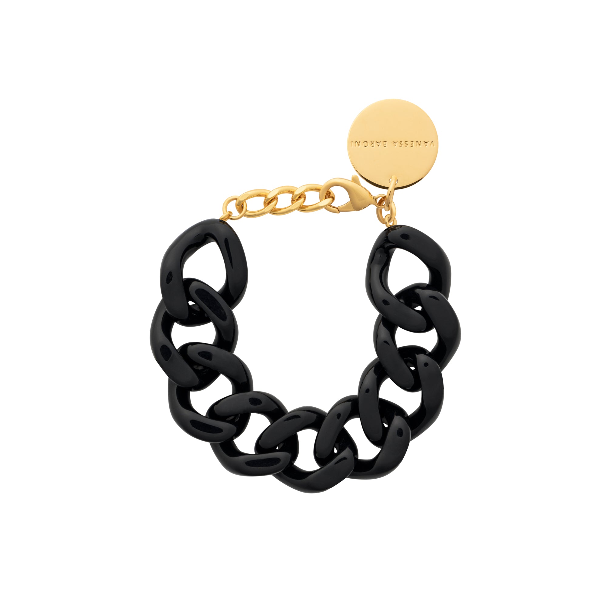 Flat Chain Bracelet Black