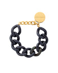 Flat Chain Bracelet black universe marble