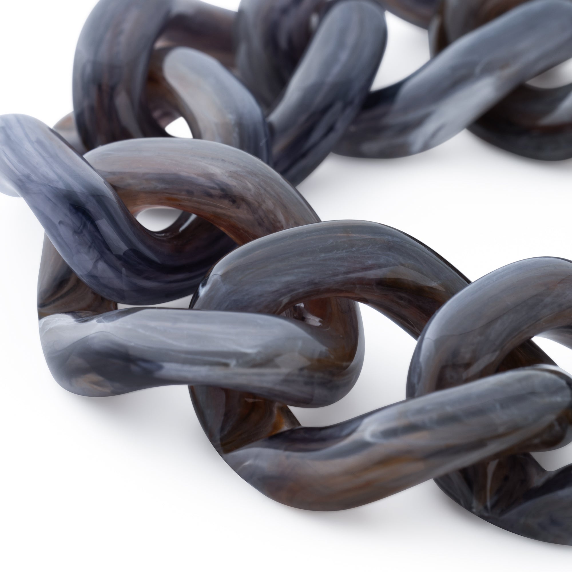 Mini Flat Chain Bracelet blue jeans marble