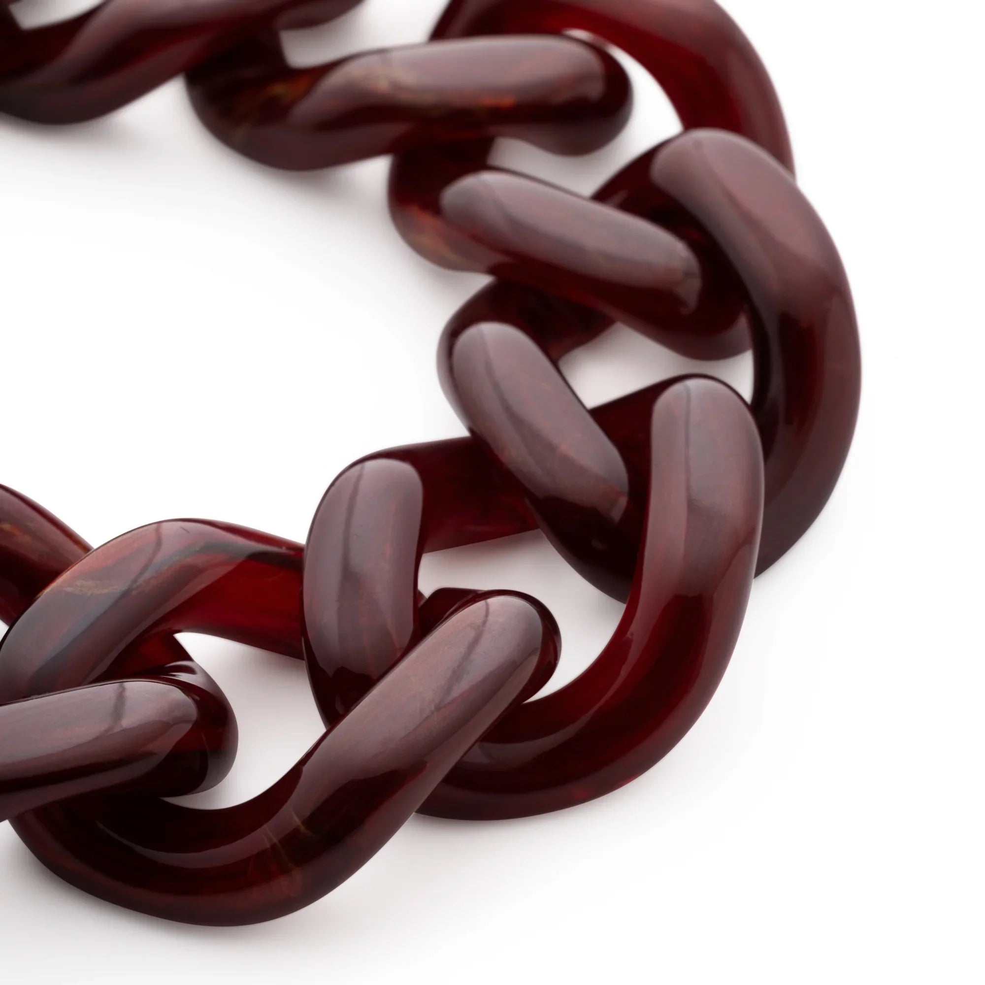 Mini Flat Chain Bracelet bordeaux marble