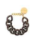 Flat Chain Bracelet dark brown marble