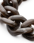 Flat Chain Bracelet dark brown marble