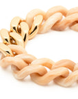 Flat Chain Necklace with gold creme brulee marble