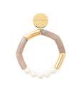Flex Bracelet with Pearl biancone marble