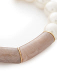 Flex Bracelet with Pearl biancone marble