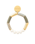 Flex Bracelet with Pearl light olive - snow green marble
