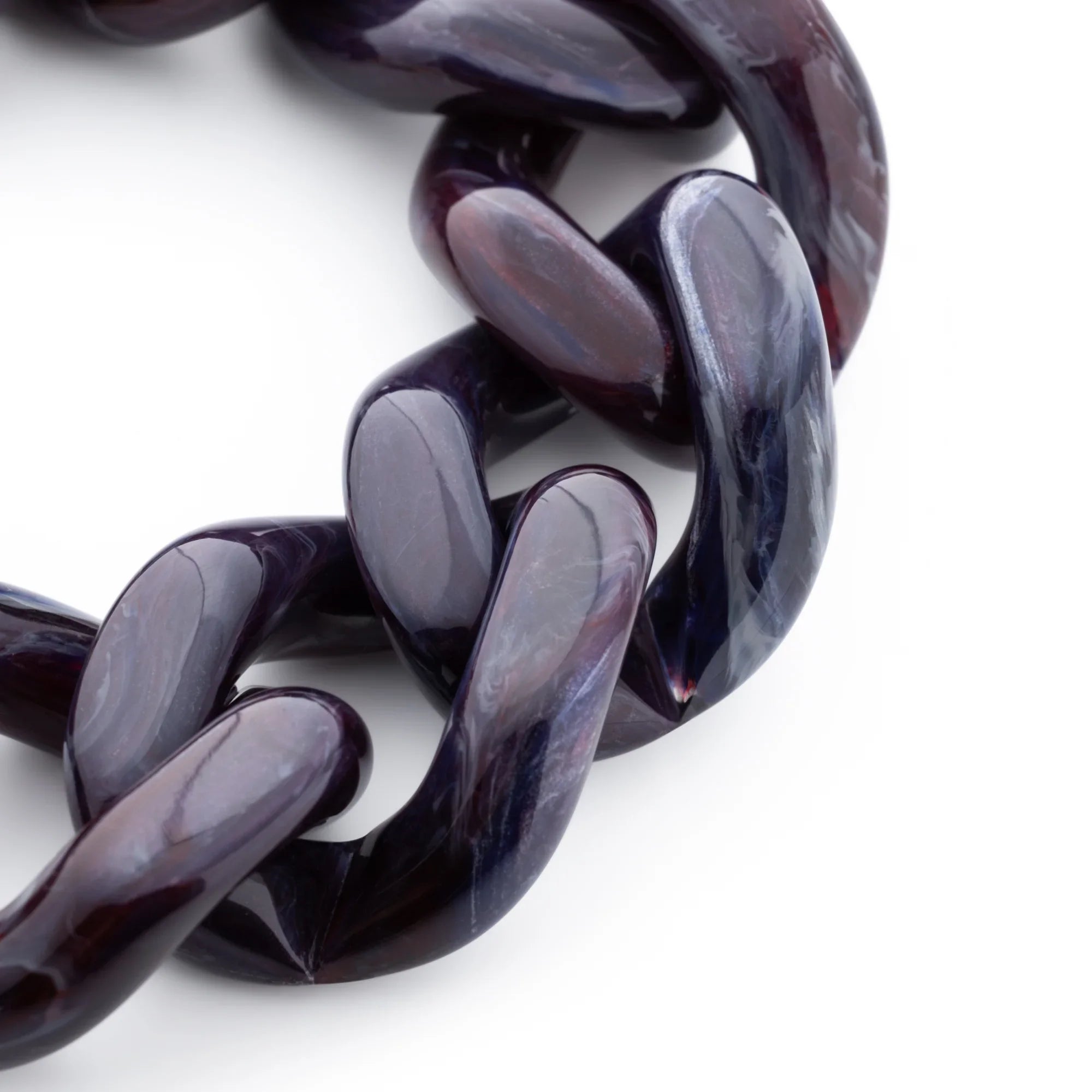 Flat Chain Bracelet aubergine marble