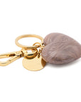 Heart Key Chain Charm biancone marble