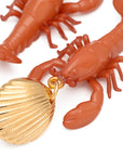 Lobster Earrings sea red
