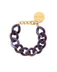 Mini Flat Chain Bracelet aubergine marble