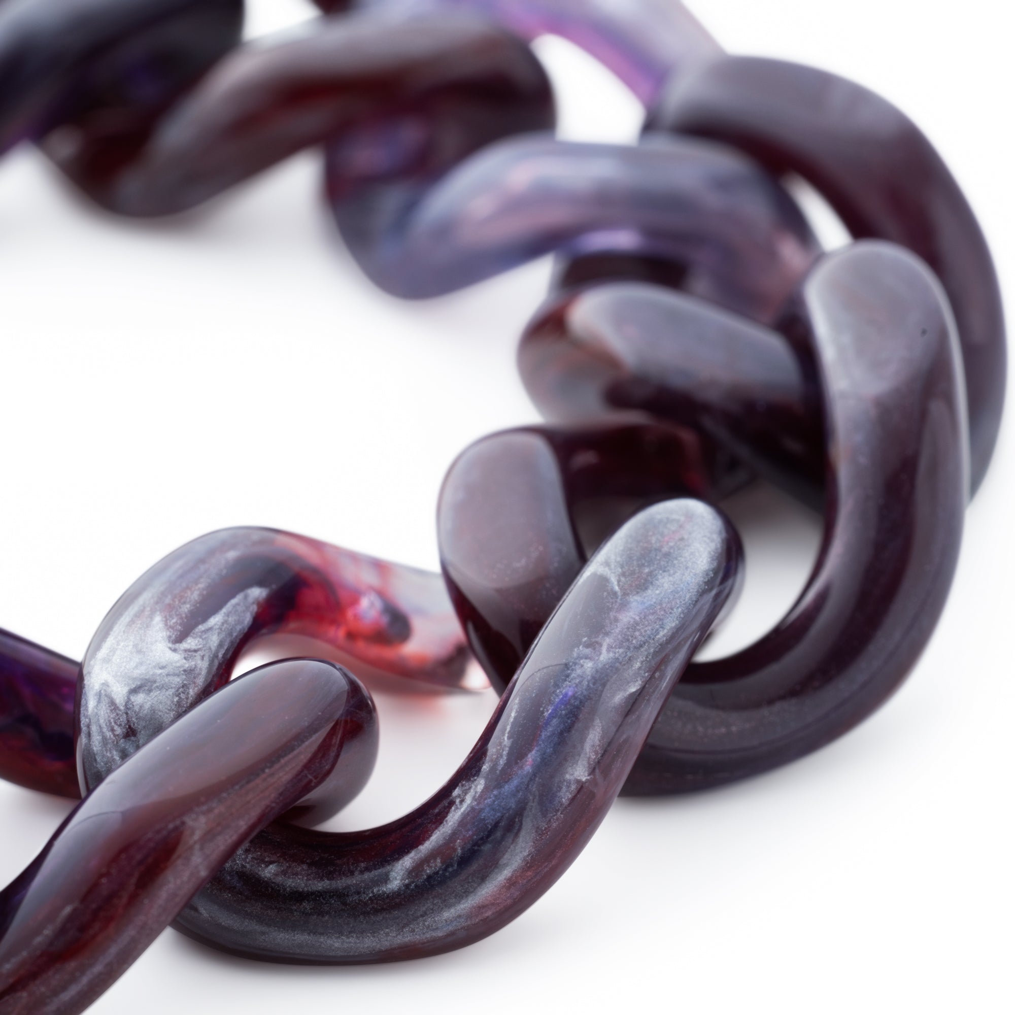 Mini Flat Chain Bracelet aubergine marble