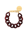 Mini Flat Chain Bracelet bordeaux marble