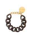 Mini Flat Chain Bracelet dark brown marble
