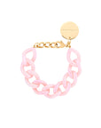 Mini Flat Chain Bracelet Iridescent Neon Pink Marble
