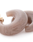 Moon Earring biancone marble