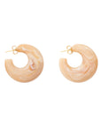 Moon Earring creme brulee marble