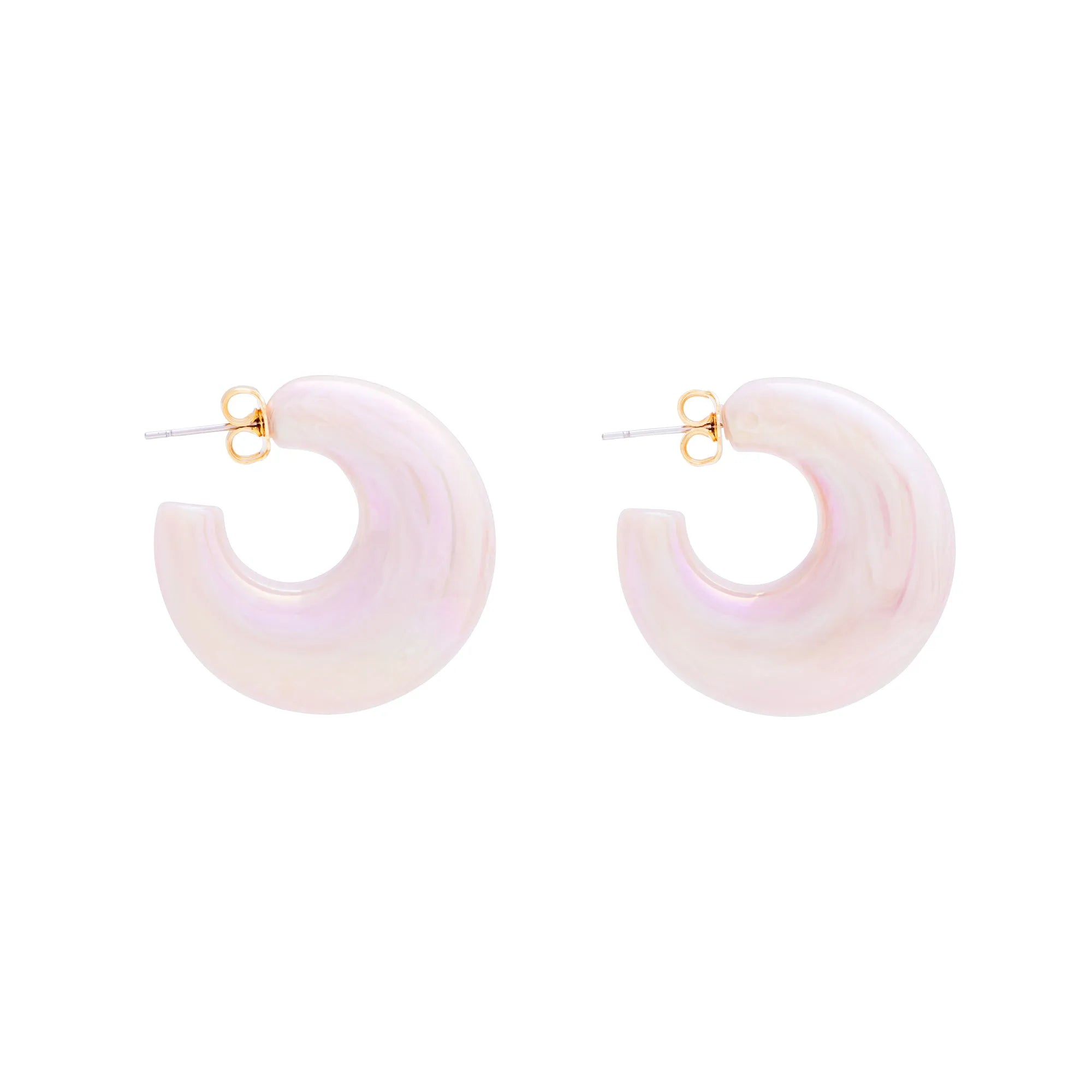Moon Earring Iridescent Rose