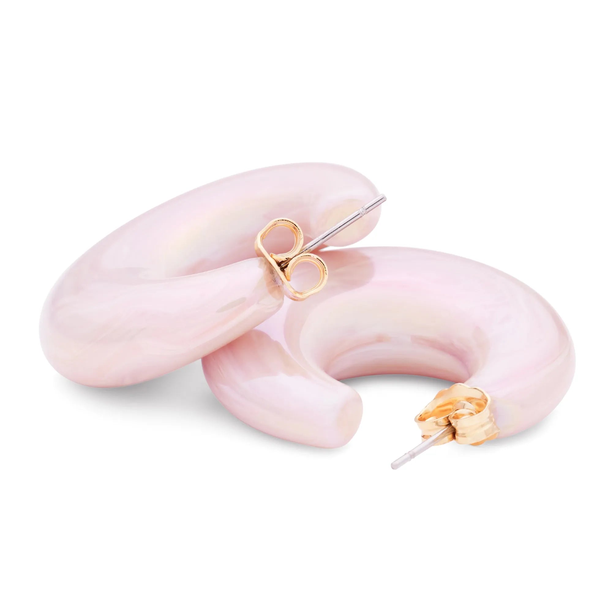 Moon Earring Iridescent Rose