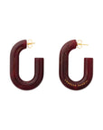New Oval Earring bordeaux marble