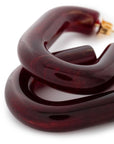 New Oval Earring bordeaux marble