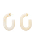 New Oval Earring pearl marble