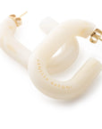 New Oval Earring pearl marble
